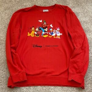 Stoney Clover Lane Red Disney Graphic Sweatshirt Mickey and Friends